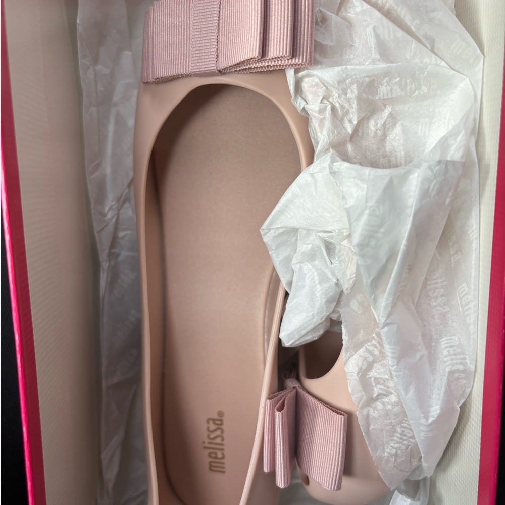 Melissa Women's Blush Bow Flats